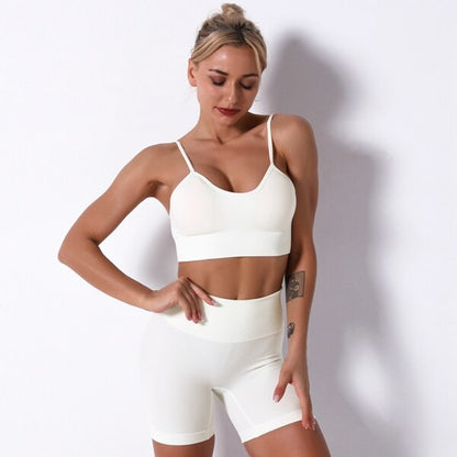 2021 NTG S / White Ladies Sports Bra Fitness Yoga Suit