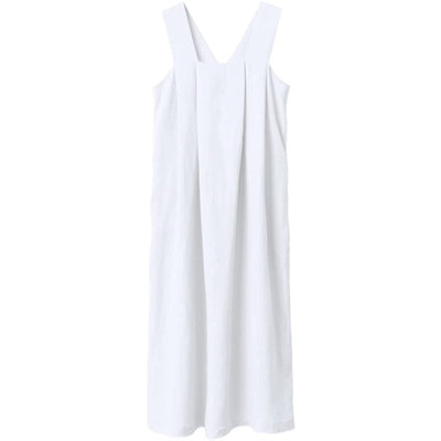 2021 NTG S / White Linen Wide Strip Dress
