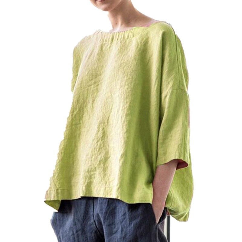 2021 NTG S / Yellow Cotton Linen Solid Casual Top