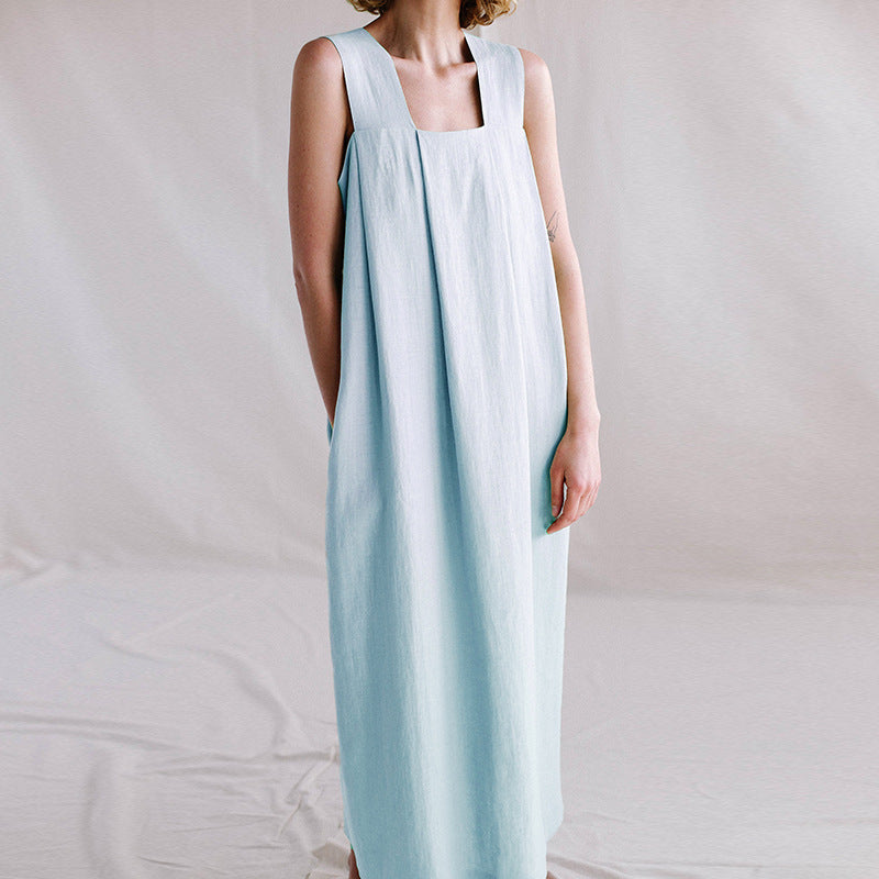 2021 NTG XL / Blue Linen Wide Strip Dress