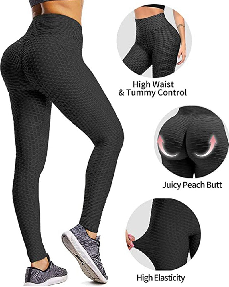  2022 NTG All Rights Reserved High Waisted Bubble Textured Yoga Pants