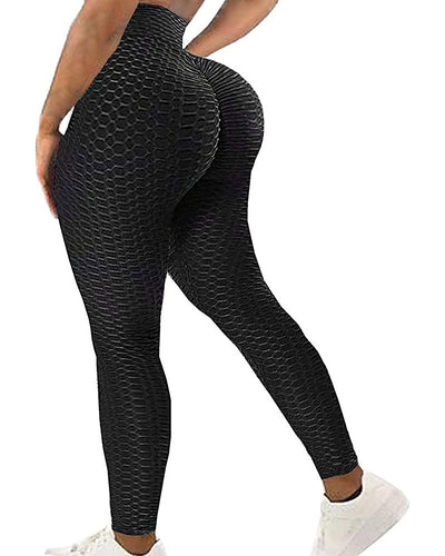  2022 NTG All Rights Reserved S / Black High Waisted Bubble Textured Yoga Pants