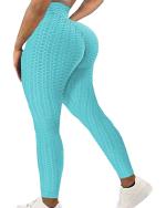 2022 NTG All Rights Reserved S / Light Blue High Waisted Bubble Textured Yoga Pants