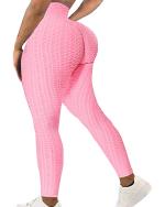 2022 NTG All Rights Reserved S / Pink High Waisted Bubble Textured Yoga Pants