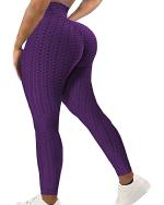  2022 NTG All Rights Reserved S / Purple High Waisted Bubble Textured Yoga Pants