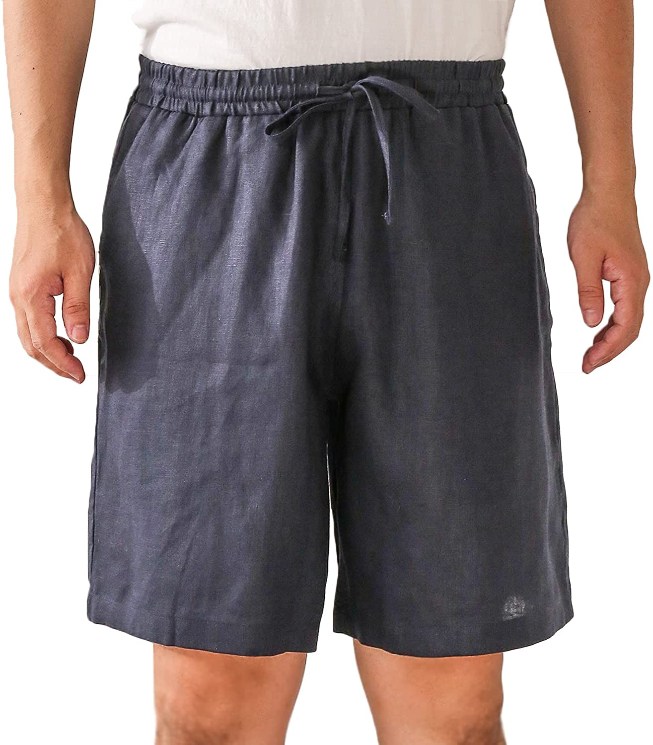 𝒩𝒯𝒢 ღ𝓃𝓁𝒾𝓃𝑒 M / Navy Blue Linen Pocket Short For Men