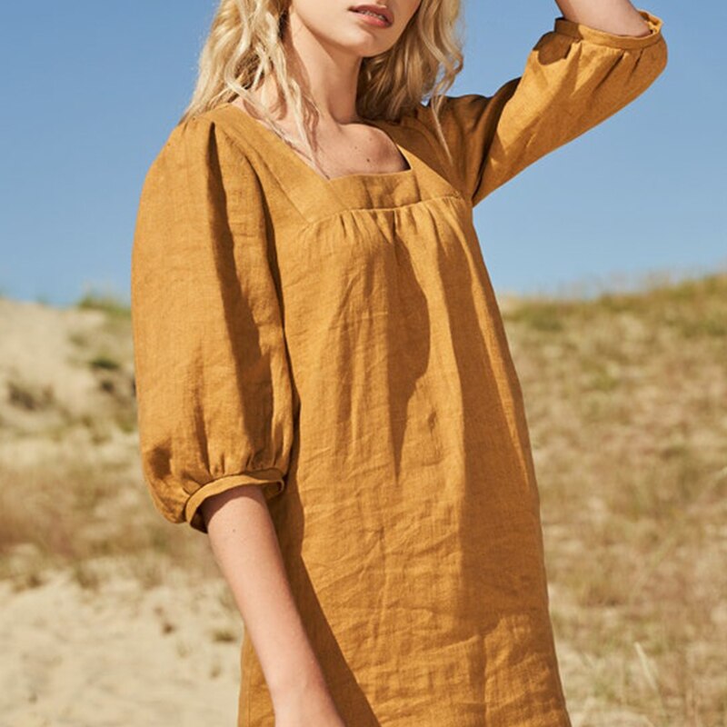 Linen Boho Chic Dress NTGFad Linen Boho Chic Dress NTGFad