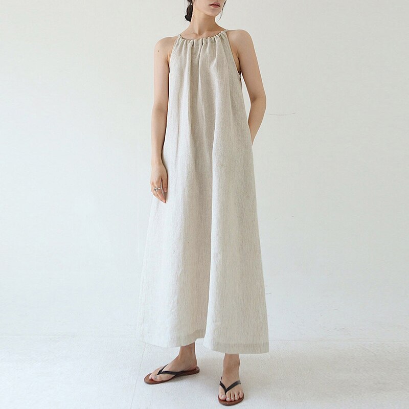  NTG 2022 Linen Sexy Halter Dress