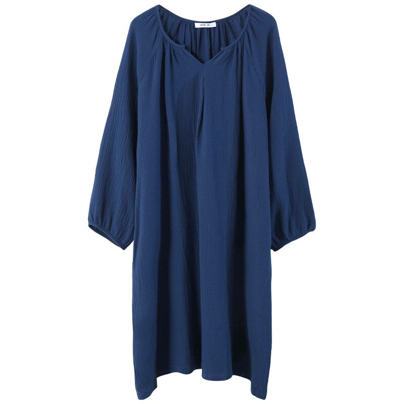  NTG 2022 One Size / Black Linen  V-Neck Dress