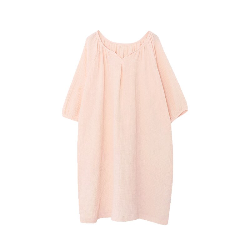 NTG 2022 One Size / Pink Linen  V-Neck Dress
