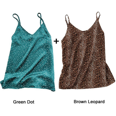  NTG 2022 S / (2pcs)Green Dot+Brown Leopard Sexy Lady Top (2PCS)