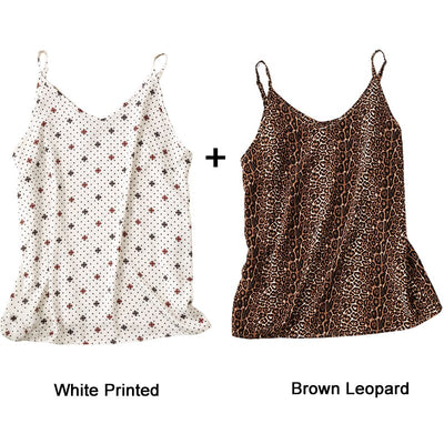  NTG 2022 S / (2pcs)White+Brown Leopard Sexy Lady Top (2PCS)