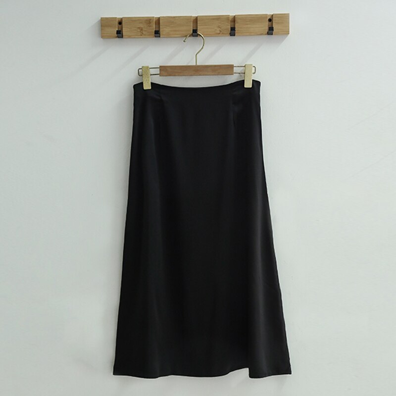  NTG 2022 S / Black Elegant High Waist Office Lady Autumn Long Skirts
