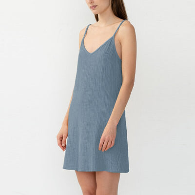  NTG 2022 S / Blue Cotton Strap Summer  Dress