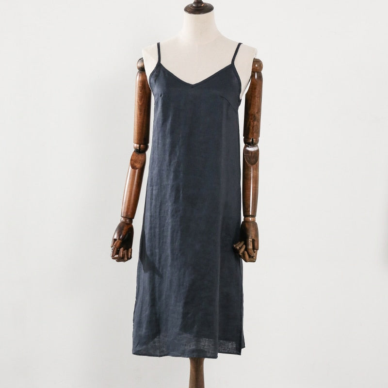  NTG 2022 S / Gray Blue Sexy Spaghetti Strap Dress