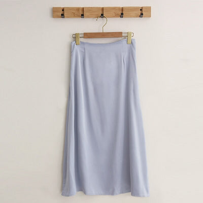  NTG 2022 S / Light Blue Elegant High Waist Office Lady Autumn Long Skirts