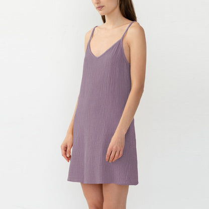  NTG 2022 S / Purple Cotton Strap Summer  Dress