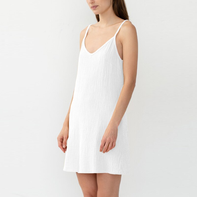  NTG 2022 S / White Cotton Strap Summer  Dress