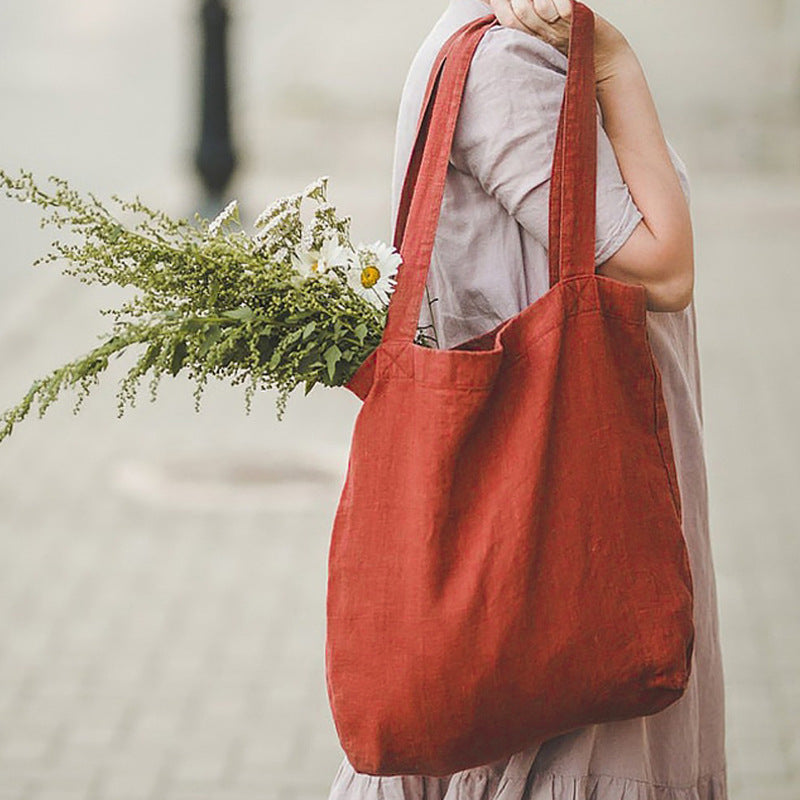 NTG Fad 42cmx42cm / Red COTTON LINEN SHOPPING BAGS