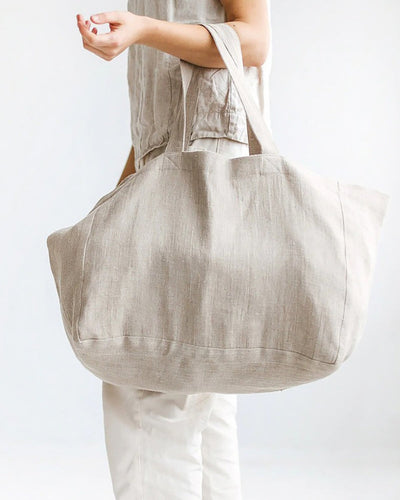 NTG Fad 45cmx35cm / Linen CASUAL LINEN SHOPPING BAGS FOR WOMEN REUSABLE SUNDRIES BAGS