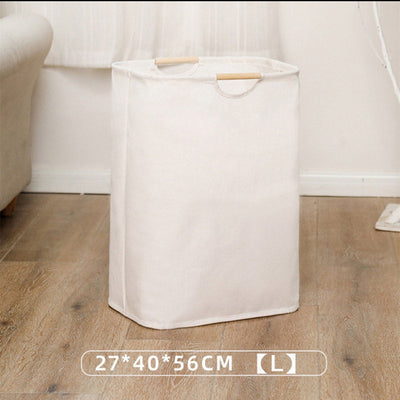 NTG Fad Beige L(27x40x56cm) / China Japanese Laundry Basket Foldable Dirty Clothes Storage Hamper Bamboo Cloth Organizers with Handles for Corner Narrow TJ6826