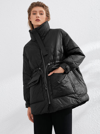 NTG Fad Black / S Pure Winter Long Sleeve Loose Pocket Ultra Light Duck Down Jacket