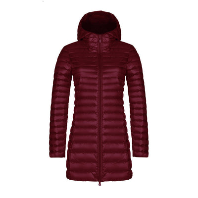 NTG Fad claret-red / M Duck Down Parka Warm Feather Jacket Light Quilted Hooded Coats