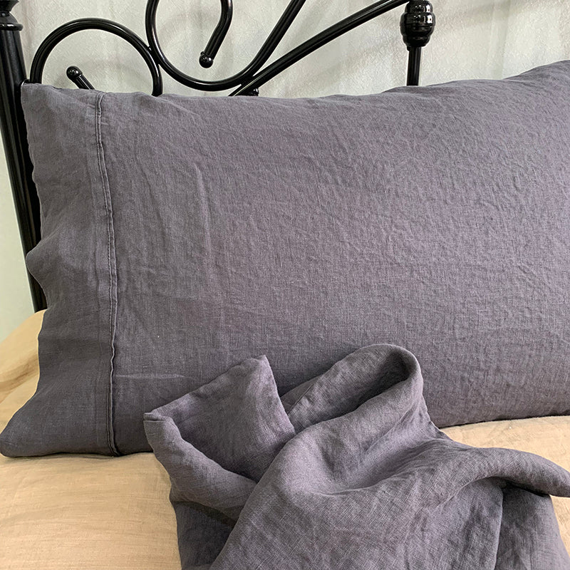 NTG Fad Color 1 / 48x74cm 1piece Pure Linen Pillowcase 1 Piece 100% French Natural Washed Flax Bedding Pillow Cases Pillowcovers Soft Breathable Anti-Mite TJ6986