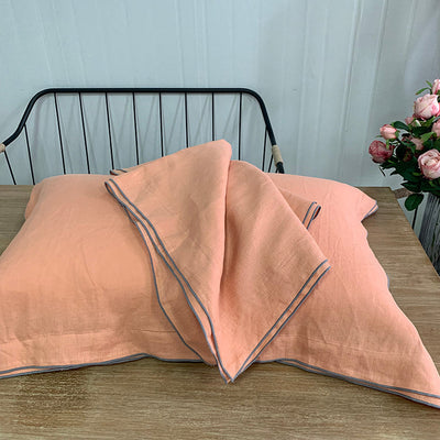 NTG Fad Color 12 / 48x74cm 1piece Pure Linen Pillowcase 1 Piece 100% French Natural Washed Flax Bedding Pillow Cases Pillowcovers Soft Breathable Anti-Mite TJ6986