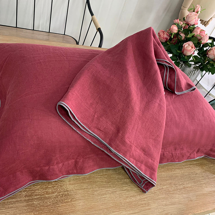 NTG Fad Color 13 / 48x74cm 1piece Pure Linen Pillowcase 1 Piece 100% French Natural Washed Flax Bedding Pillow Cases Pillowcovers Soft Breathable Anti-Mite TJ6986