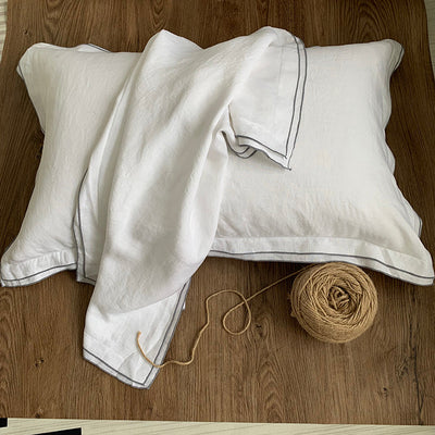NTG Fad Color 4 / 48x74cm 1piece Pure Linen Pillowcase 1 Piece 100% French Natural Washed Flax Bedding Pillow Cases Pillowcovers Soft Breathable Anti-Mite TJ6986