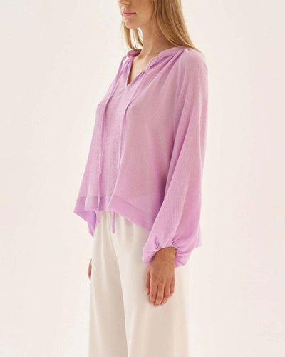 NTG Fad COTTON FASHION RESORT STYLE TOP LONG SLEEVE SHEER SEXY TOP