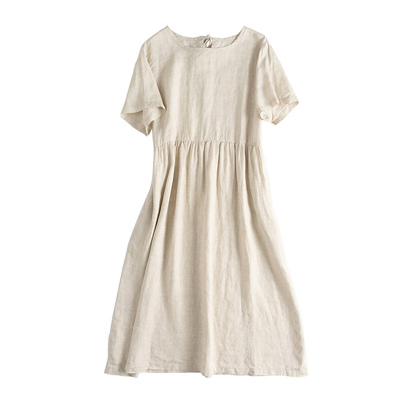 NTG Fad Cotton Linen Dress With Pockets