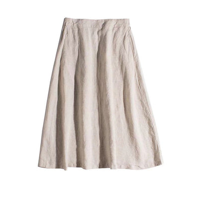 NTG Fad Cotton Linen Fashion 2022 Summer Elastic High-Waisted  Skirt With Pockets