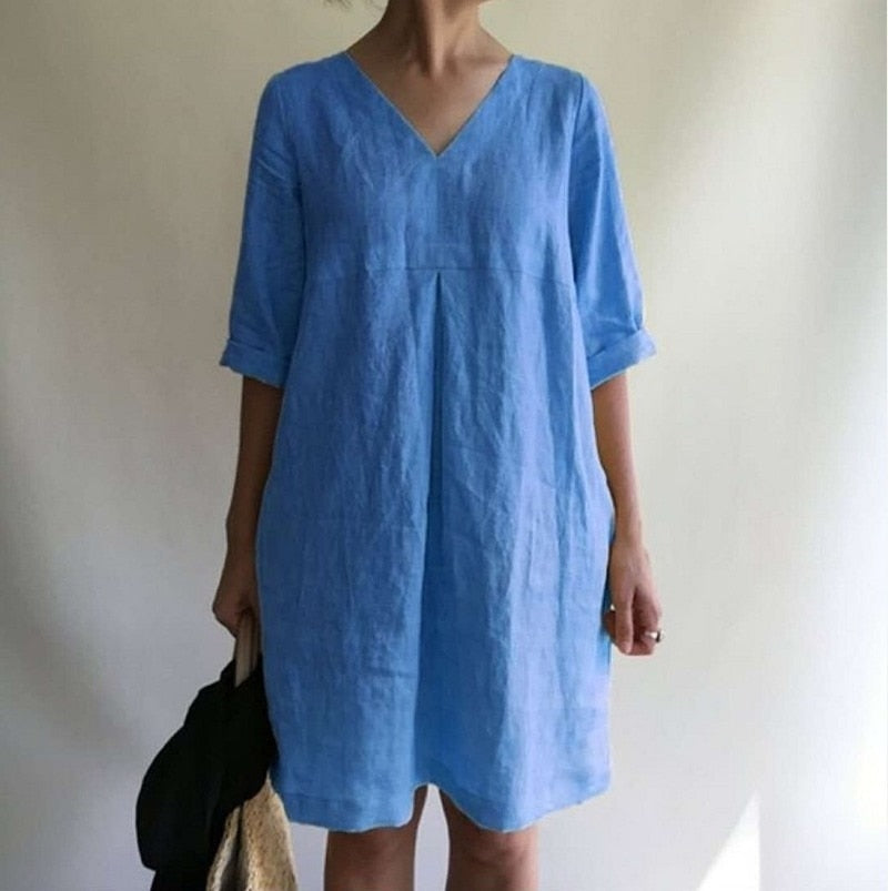 NTG Fad Cotton Linen Sexy Dress