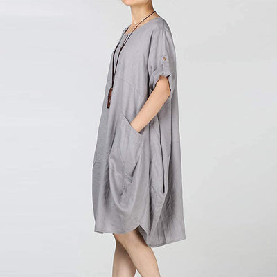 NTG Fad Cotton Linen T-Shirt Knee-Length Dress