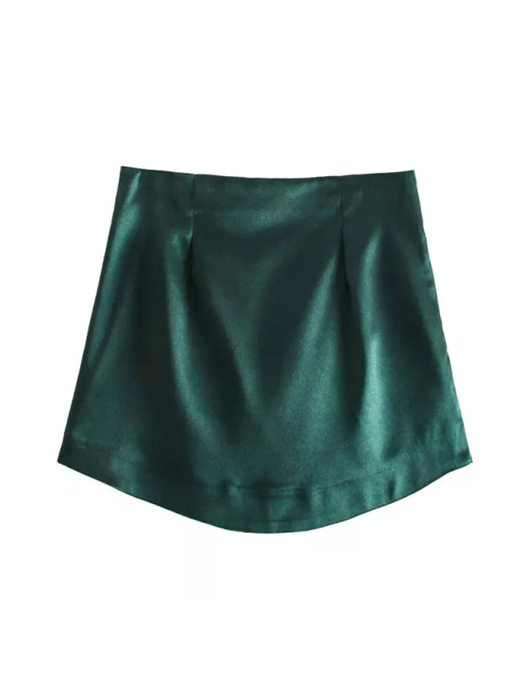NTG Fad Dark Green / S Fashion Red New Year High Waist Mini Skirts Woman Elegant Bodycon Sexy Skirt