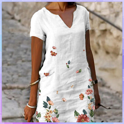 NTG Fad Floral Cotton Linen Dresses