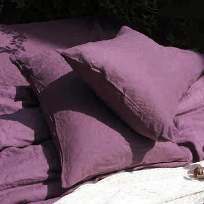 NTG Fad French Pure Linen Pillowcase Washed Pillow Cases Plain Silky Breathable Durable Fine Natural Flax 1 Pair  TJ3388