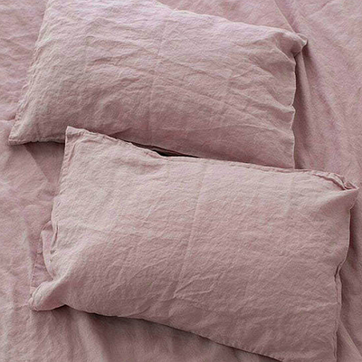 NTG Fad French Pure Linen Pillowcase Washed Pillow Cases Plain Silky Breathable Durable Fine Natural Flax 1 Pair  TJ3388