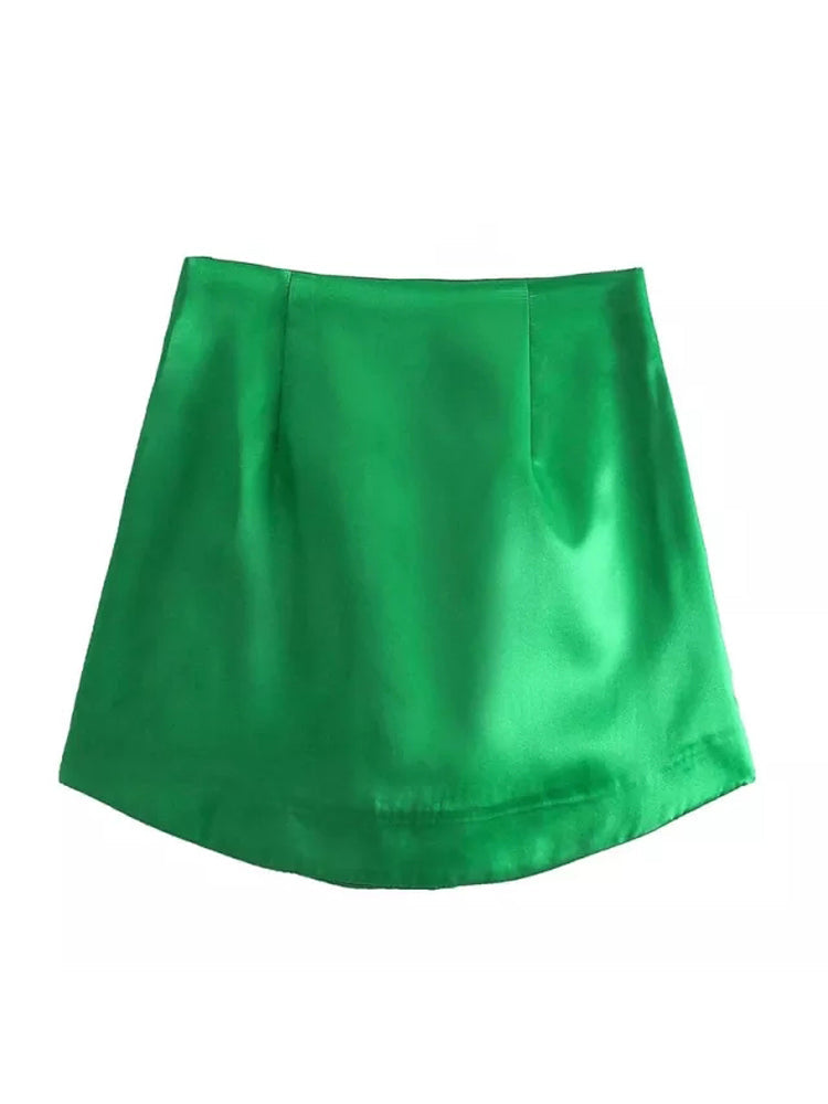 NTG Fad Green / S Fashion Red New Year High Waist Mini Skirts Woman Elegant Bodycon Sexy Skirt
