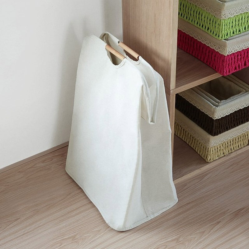 NTG Fad Japanese Laundry Basket Foldable Dirty Clothes Storage Hamper Bamboo Cloth Organizers with Handles for Corner Narrow TJ6826