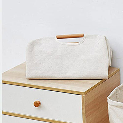 NTG Fad Japanese Laundry Basket Foldable Dirty Clothes Storage Hamper Bamboo Cloth Organizers with Handles for Corner Narrow TJ6826