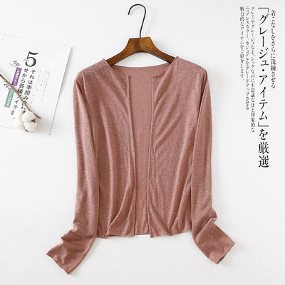 NTG Fad L / Bean Paste Cotton Linen Cardigan  Sweater