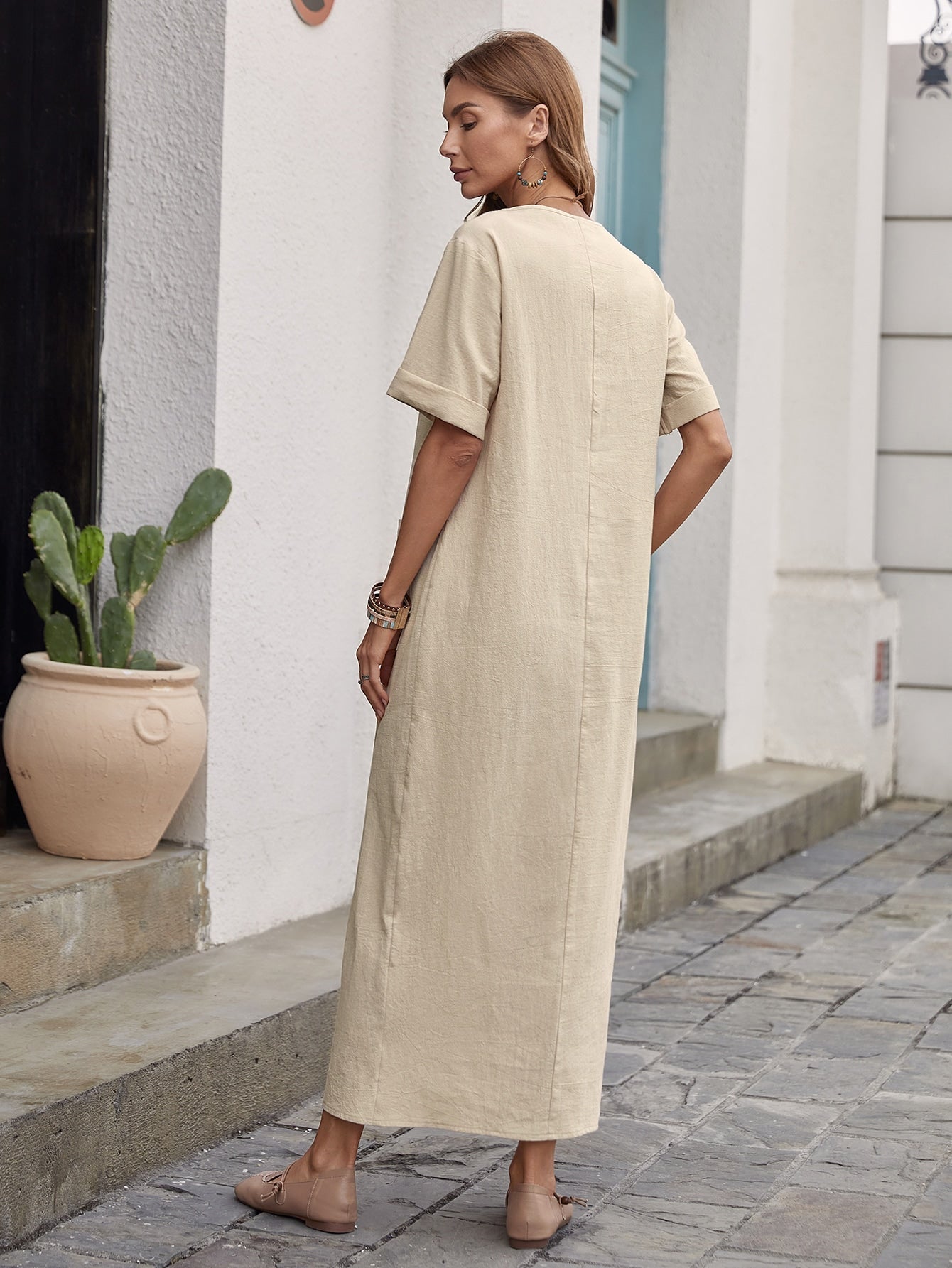 NTG Fad Linen Pocket Tunic Dress