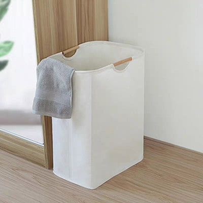 NTG Fad MCAO Japanese Laundry Basket Foldable Dirty Clothes Storage Hamper Bamboo Cloth Organizers with Handles for Corner Narrow TJ6826
