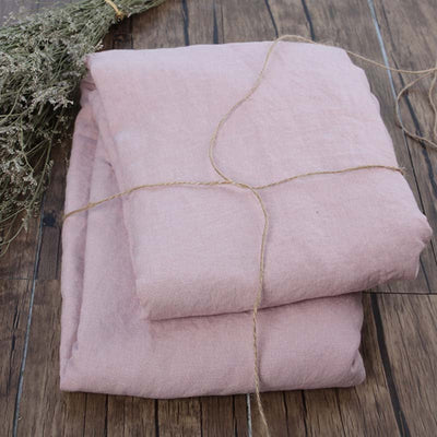 NTG Fad Pink / 48x74cm 1Pair French Pure Linen Pillowcase Washed Pillow Cases Plain Silky Breathable Durable Fine Natural Flax 1 Pair  TJ3388