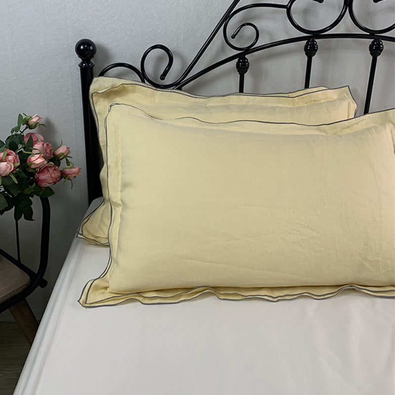NTG Fad Pure Linen Pillowcase 1 Piece 100% French Natural Washed Flax Bedding Pillow Cases Pillowcovers Soft Breathable Anti-Mite TJ6986