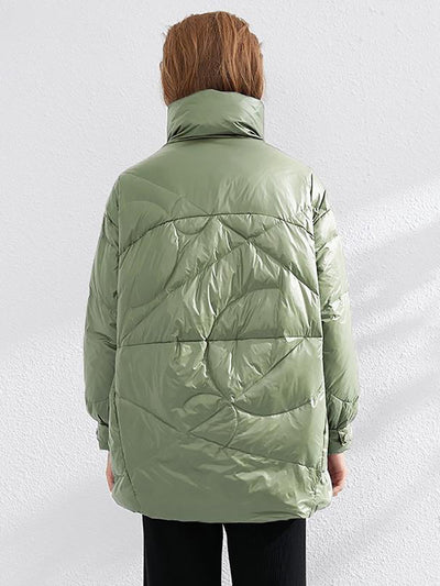NTG Fad Pure Winter Long Sleeve Loose Pocket Ultra Light Duck Down Jacket