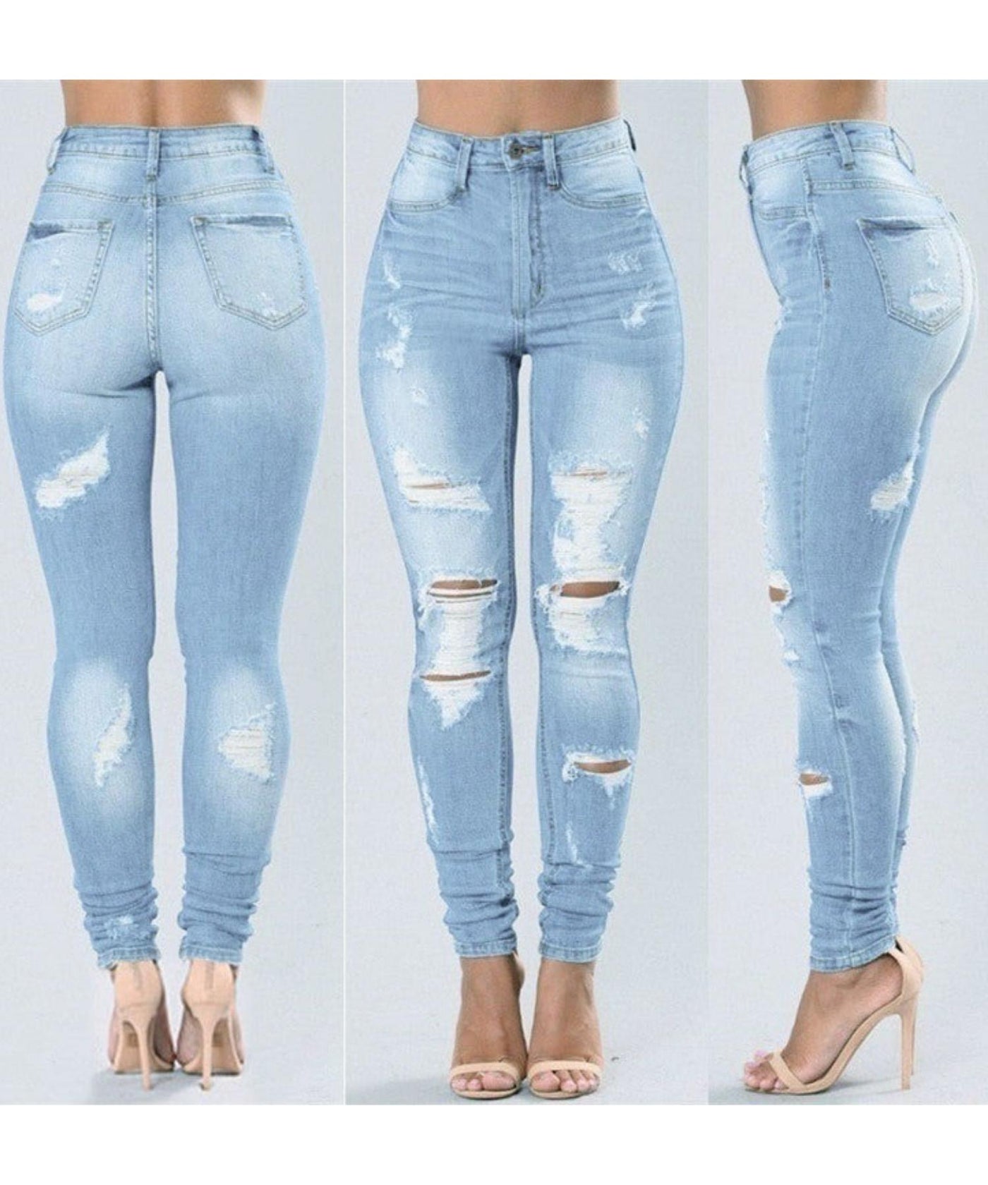 NTG Fad RIPPED TRENDY STRETCH JEANS